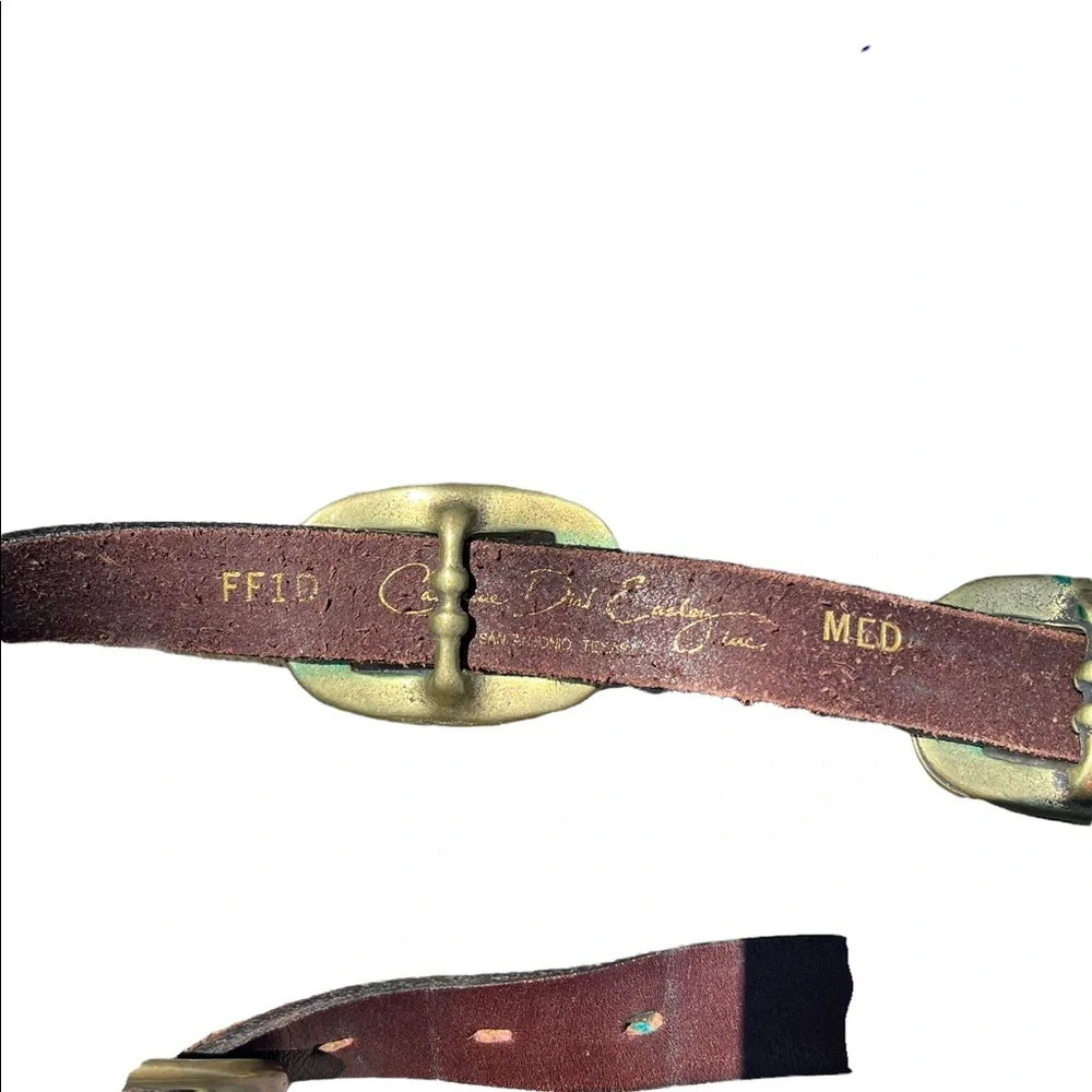 Vintage 34” Leather & Gold Belt